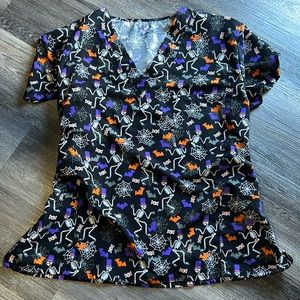 Skeleton scrub top